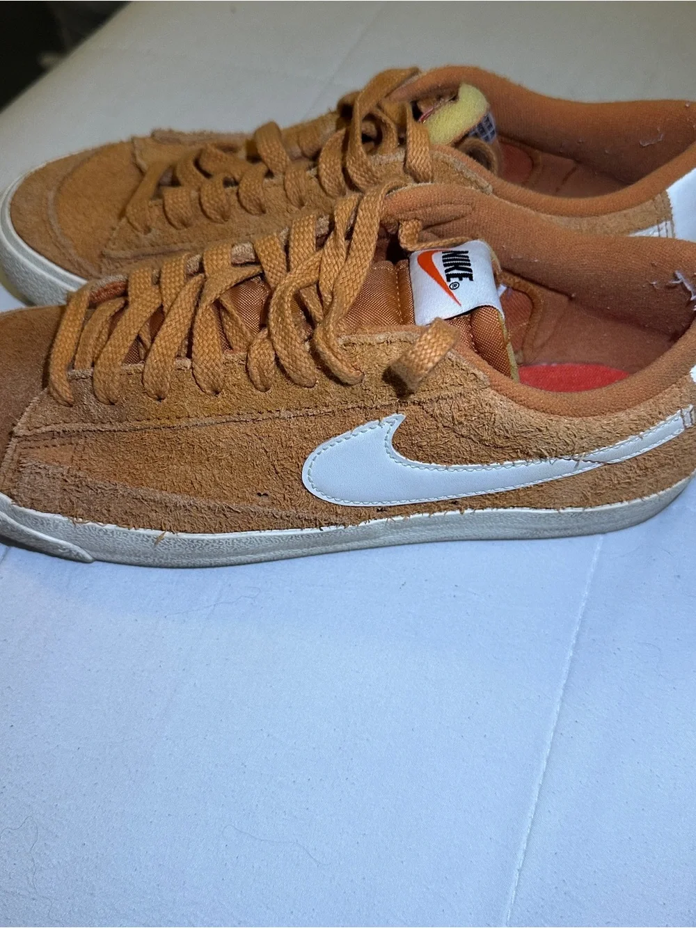 Nike Women’s Suede Low-Top Sneakers - Caramel/White